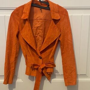EUC Orange Women's Suede Jacket with Belt